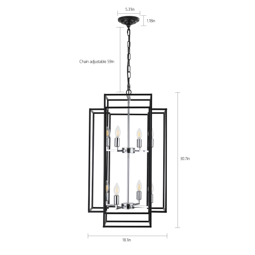 8 Lantern Tiered Chandeliers, Industrial Farmhouse Chandeliers Unavailable Platforms- Temu