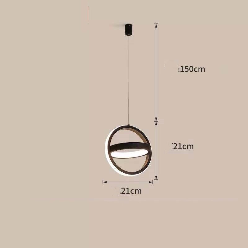 Bedside Chandelier Bedroom Dining Room Bar Long Line Single Head / White square / White light