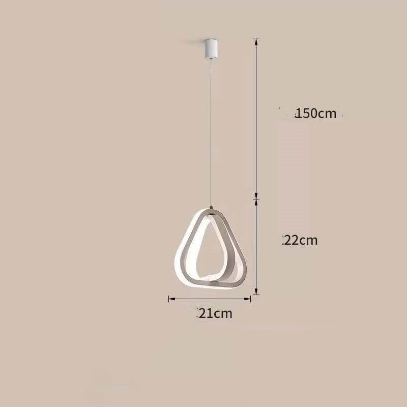 Bedside Chandelier Bedroom Dining Room Bar Long Line Single Head / White square / Three tone light