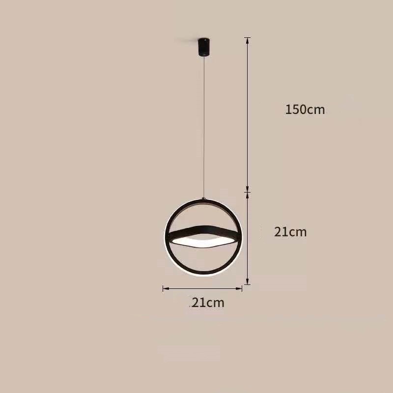Bedside Chandelier Bedroom Dining Room Bar Long Line Single Head / Black square / The white light