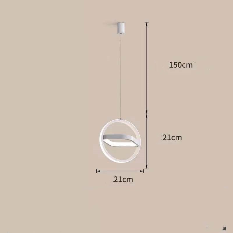 Bedside Chandelier Bedroom Dining Room Bar Long Line Single Head / Black square / White light