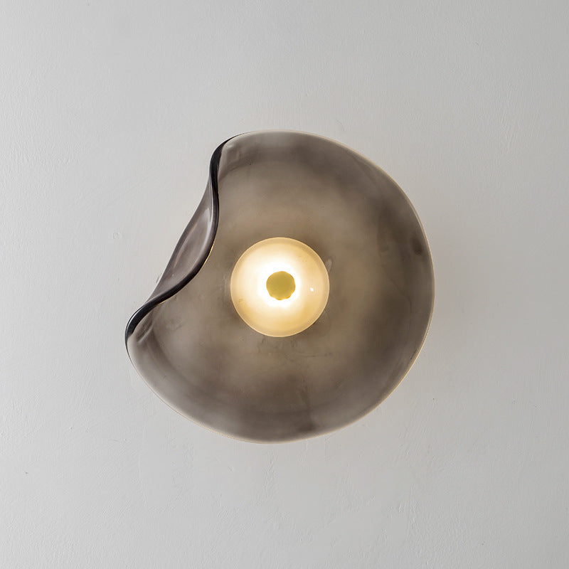 Bedside Decorations Round Background Irregular Glass Wall Lamp / Warm Light / Cognac Colors