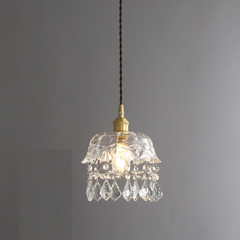 Renaissance Glass Crystal Ceiling Light / Warm light chandelier
