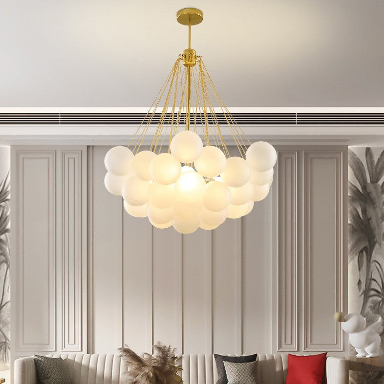 Postmodern White Glass Bubble Pendant Light / Small gold / Without bulb