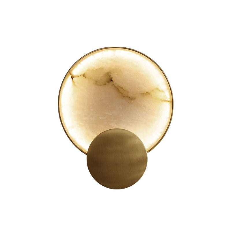 Creative New Chinese Style Marble Copper Wall Lamp / White Light / Wrought Iron Marble