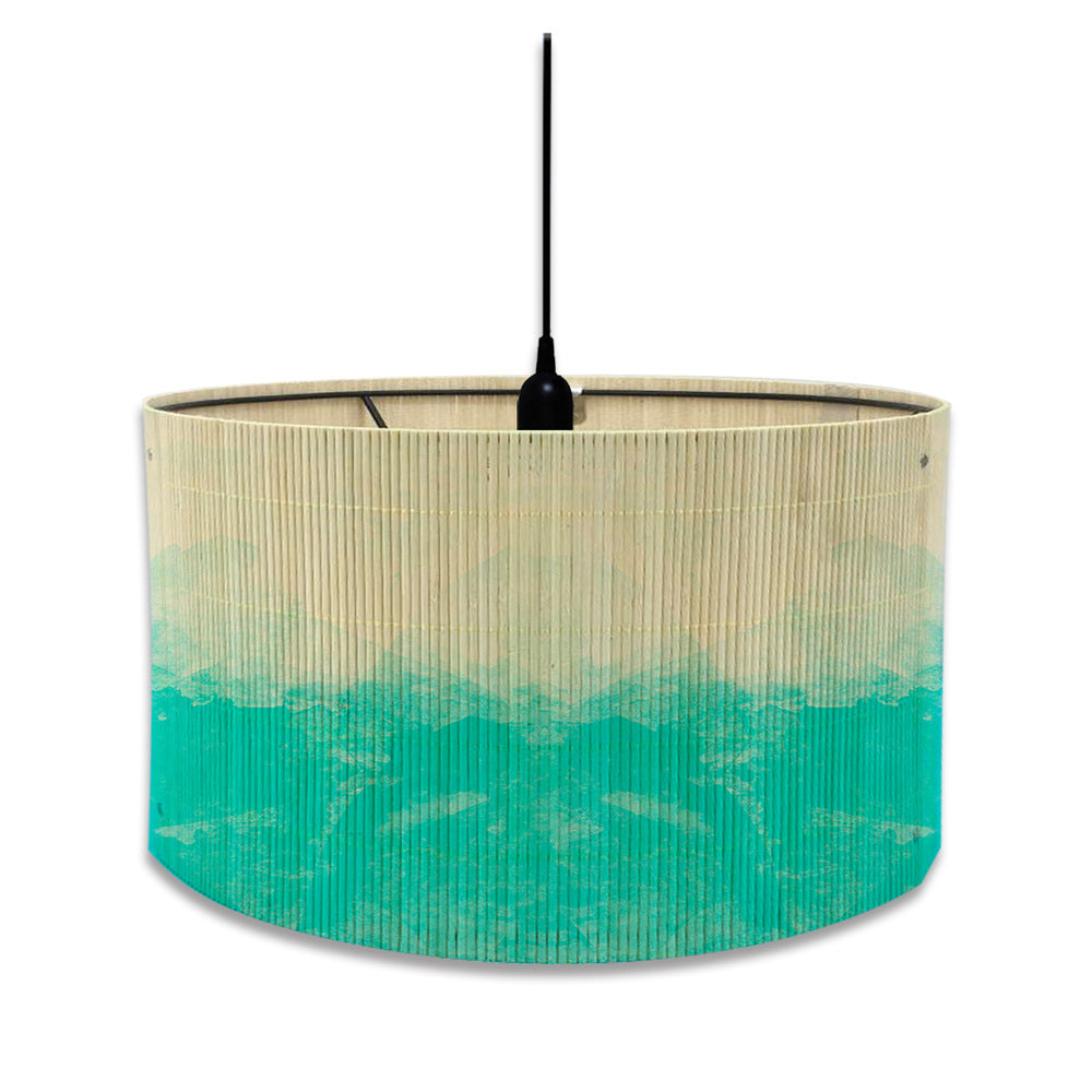 European Watercolor Gradient Printing Abstract Bamboo Lampshade Home Decoration E27 Screw Mouth / Type B