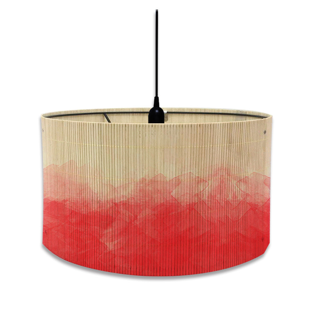European Watercolor Gradient Printing Abstract Bamboo Lampshade Home Decoration E27 Screw Mouth / Type C