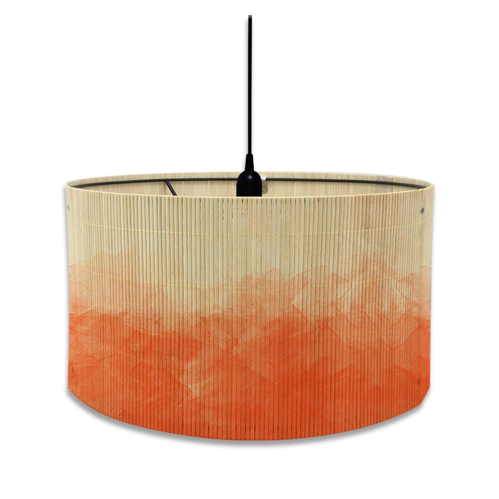 European Watercolor Gradient Printing Abstract Bamboo Lampshade Home Decoration E27 Screw Mouth / Type D