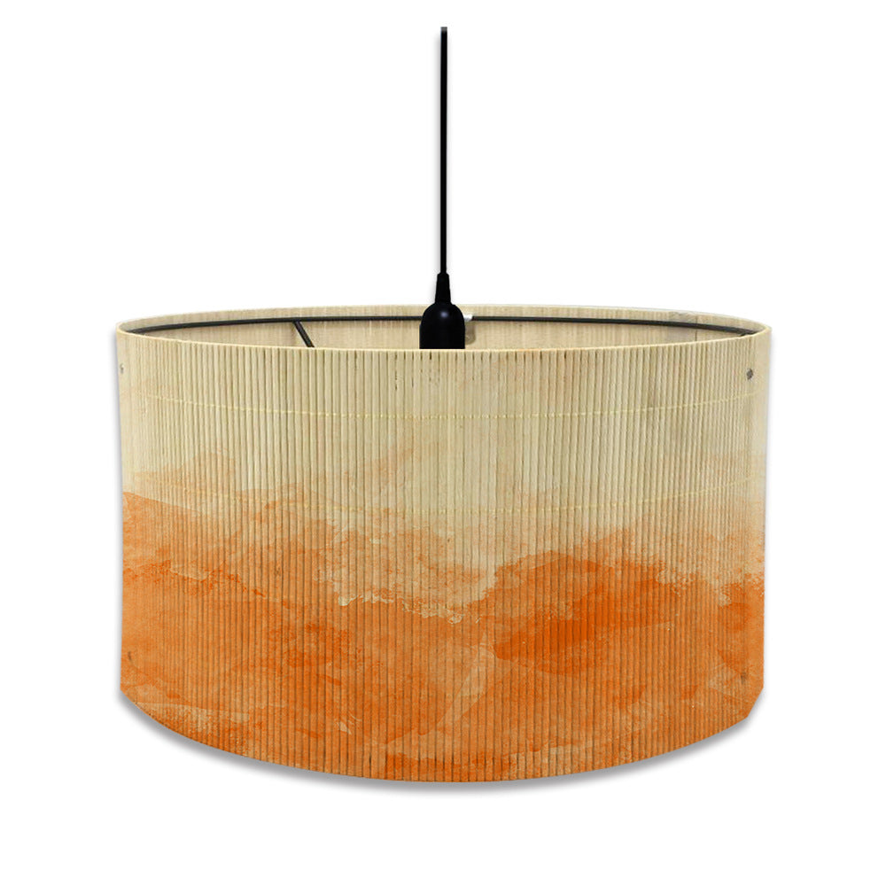 European Watercolor Gradient Printing Abstract Bamboo Lampshade Home Decoration E27 Screw Mouth / E Style
