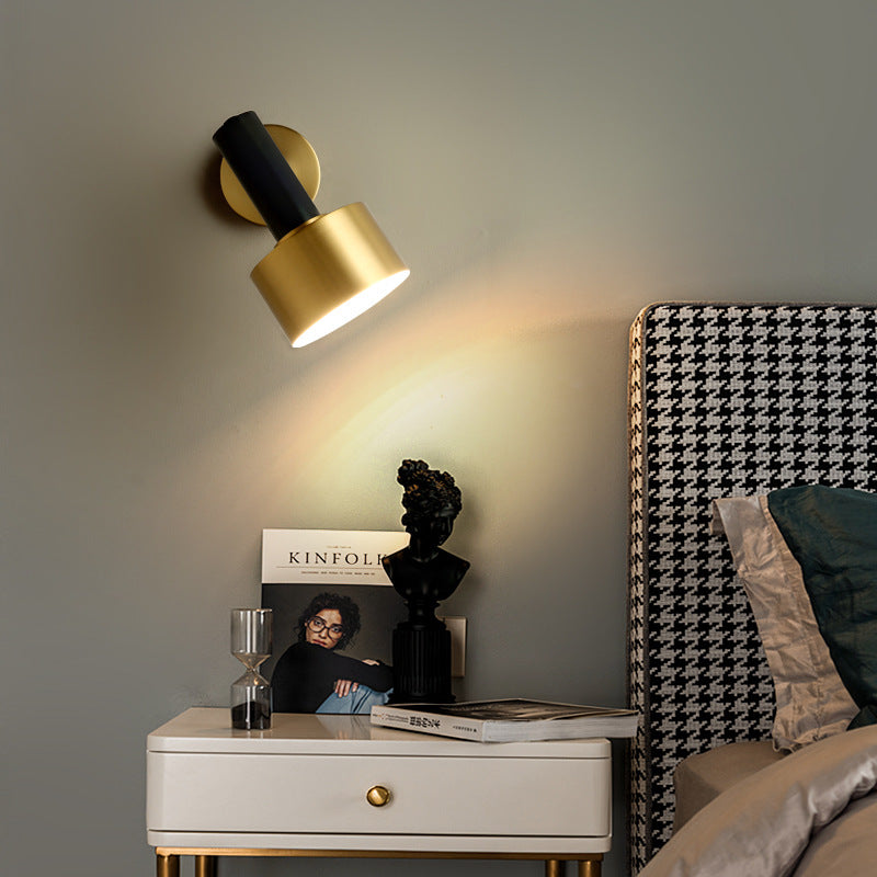 Modern Iron Bedside Wall Light / Black white / Warm light