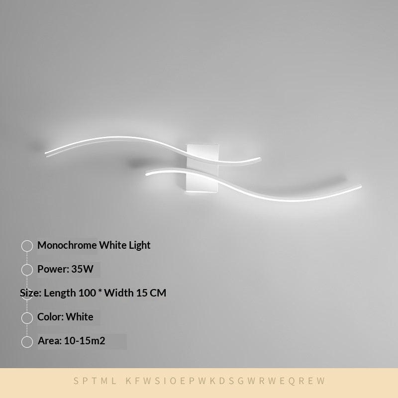 Long Minimalist Wall Sconce Bedroom Or Hallway / Warm Light / White / 60cm