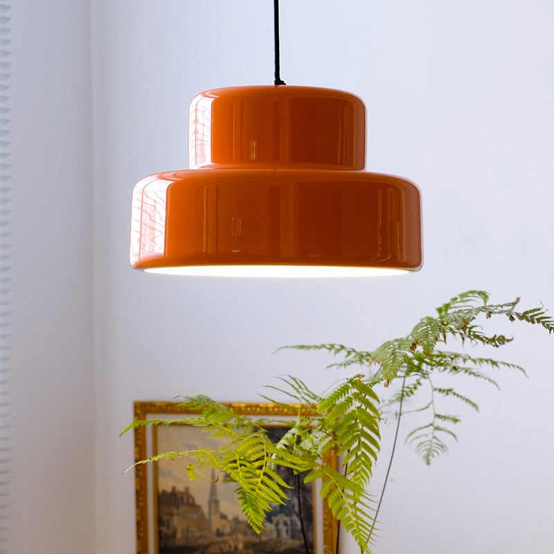Mid-ancient Dining-room Lamp Bedroom Study Chandelier / Tricolor Light / Big Orange