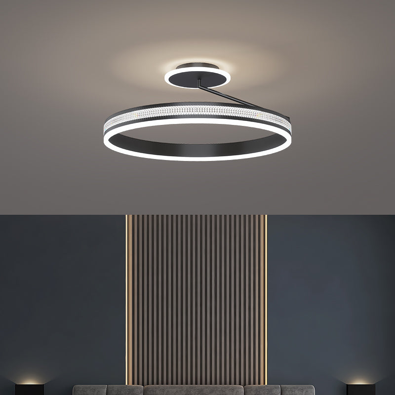 Modern And Minimalist Bedroom Ceiling Lights / Black / Infinite dimming / 50cm