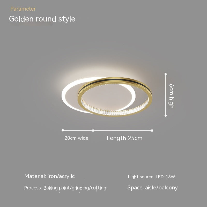 Modern Led Ceiling Light Bedroom Aisle / Black Circle / Three Colors