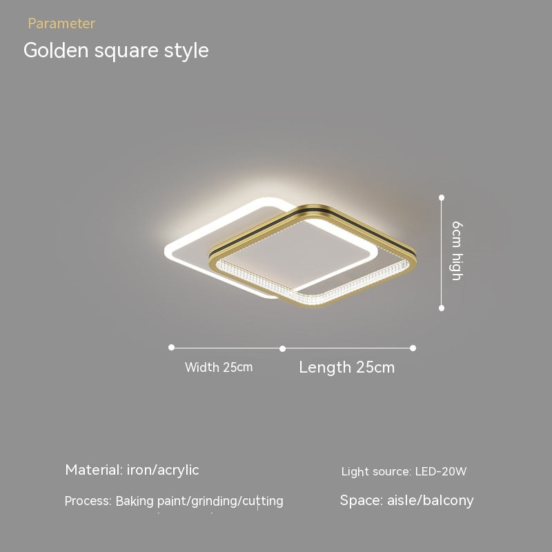 Modern Led Ceiling Light Bedroom Aisle / Black Square / Three Colors