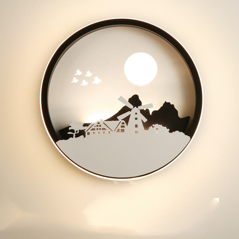 Modern Simple Bedroom Bedside Wall Lamp / Rural households / Tricolor dimming