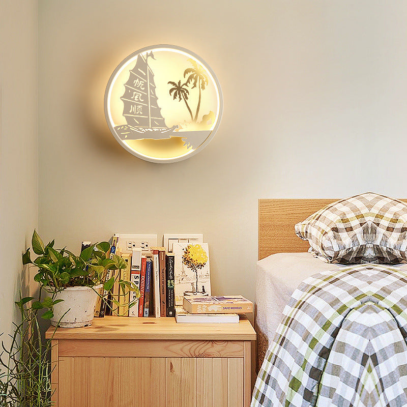 Modern Simple Bedroom Bedside Wall Lamp / Niulang Weaver Girl / Monochromatic warm light