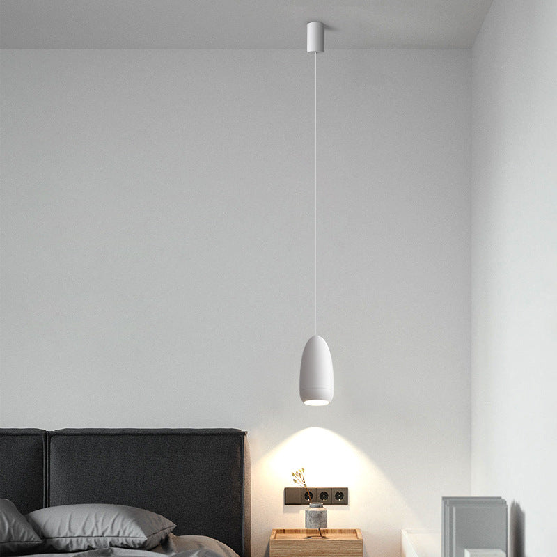 Net Celebrity Small Chandelier Led Creative Bullet Head Bedside Hanging Wire Lamp / White / Tricolor light