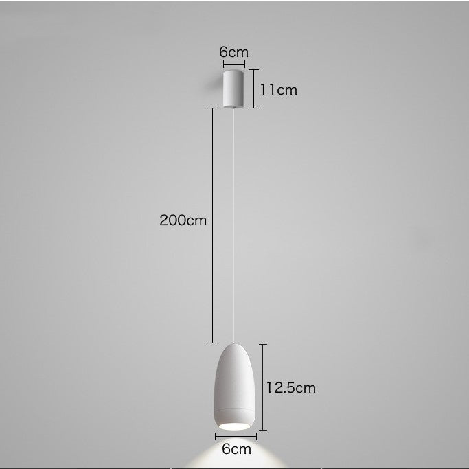 Net Celebrity Small Chandelier Led Creative Bullet Head Bedside Hanging Wire Lamp / Grey / warm light