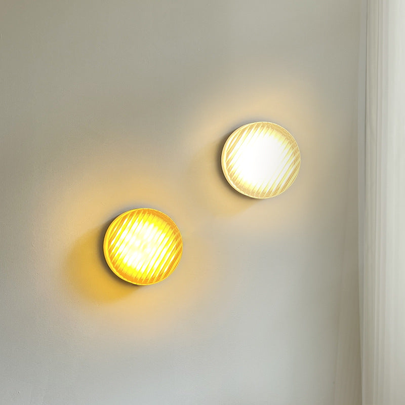 Nordic Bedroom Corridor Living Room Sofa Background Wall Grille Lamp / Dimple Transparent / White Light