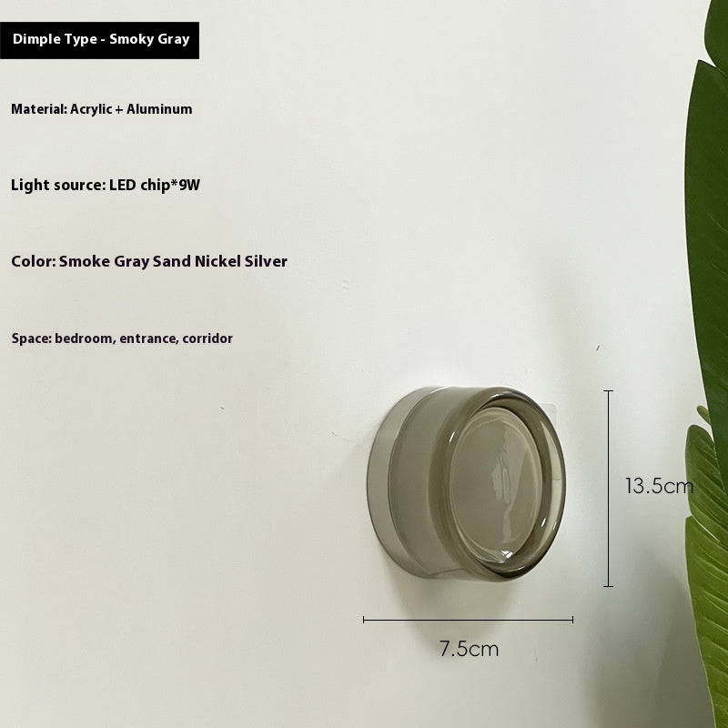 Nordic Bedroom Corridor Living Room Sofa Background Wall Grille Lamp / Sand Nickel Silver / Warm Light