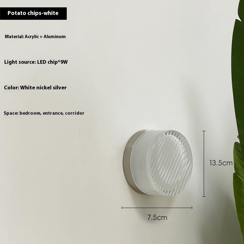 Nordic Bedroom Corridor Living Room Sofa Background Wall Grille Lamp / Dimpled Smoky Gray / Warm Light