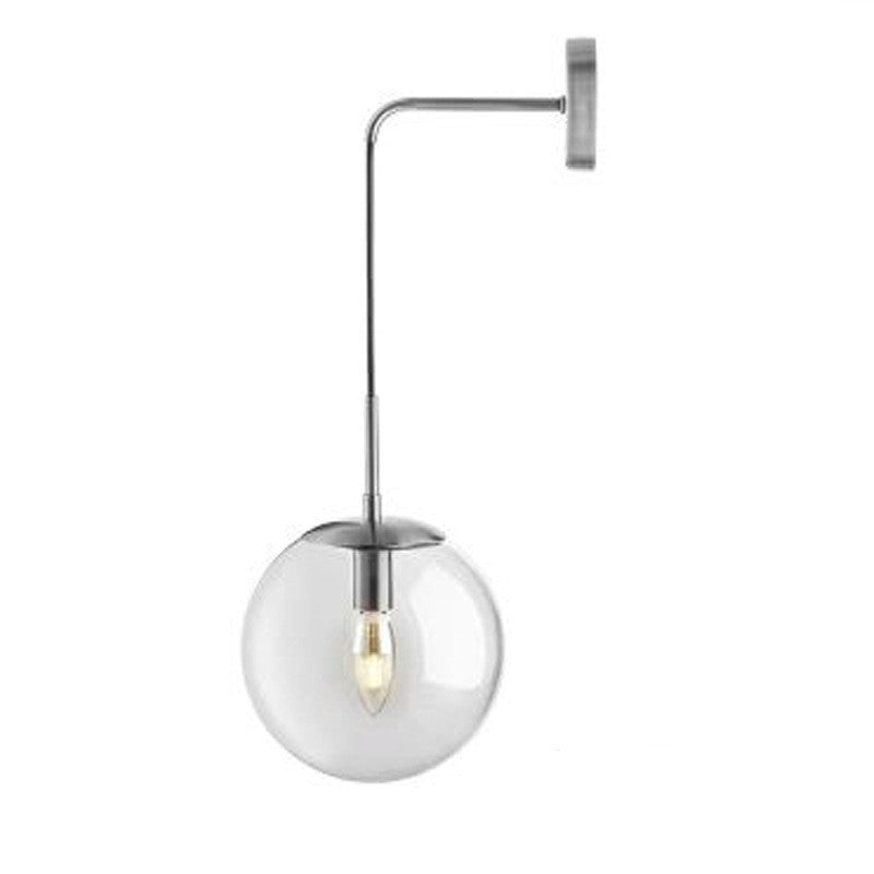 Nordic Glass Wall Lamp Living Room Bedroom Bedside Corridor Aisle / Gold Without Light Source / 200mm Transparent Glass