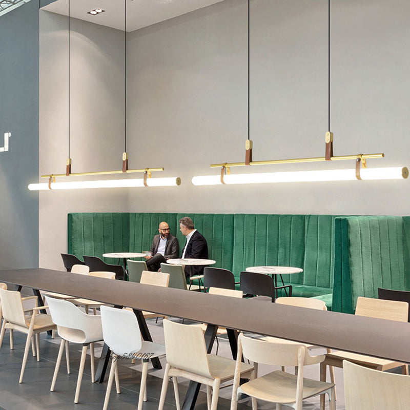 Modern Linear Pendant Light for Dining & Bar Areas / Black / 115cm / Tricolor dimming