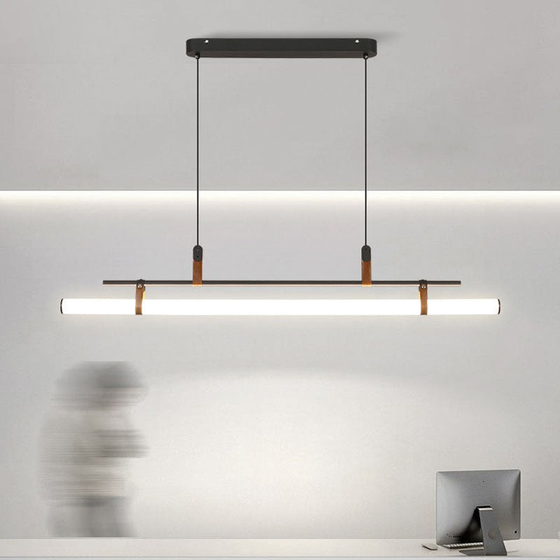 One Line Hanging Lamp For Restaurant Bar Counter / Gold / 80cm / Tricolor dimming