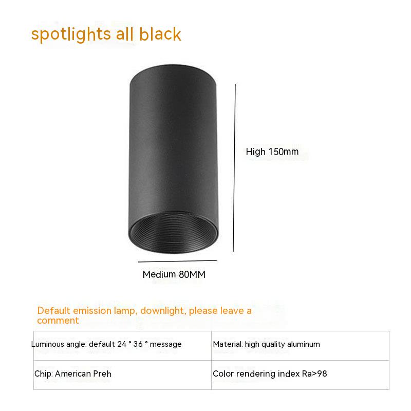 Thigh High Anti-glare Punch Free Ceiling Living Room Aisle Surface Mounted Spotlight / 7W Warm Light 3000K / All White