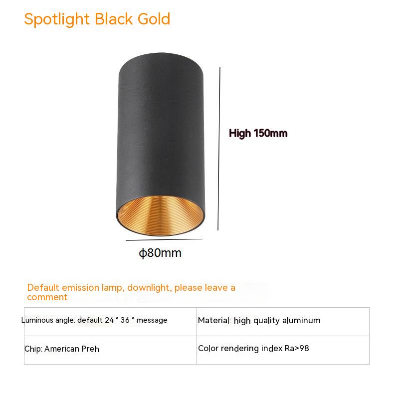 Thigh High Anti-glare Punch Free Ceiling Living Room Aisle Surface Mounted Spotlight / 7w White Light 5700k / All White