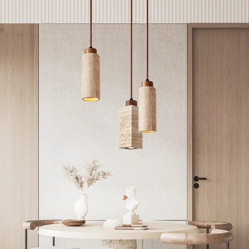 Cave Stone Solid Wood Bedside Pendant Light / Round Warm Light / LED Warm Light Wide Pressure
